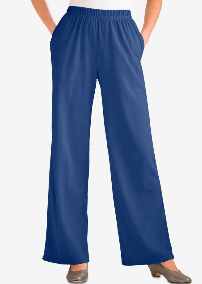 Flatter Wide Leg Dark Blue Trouser