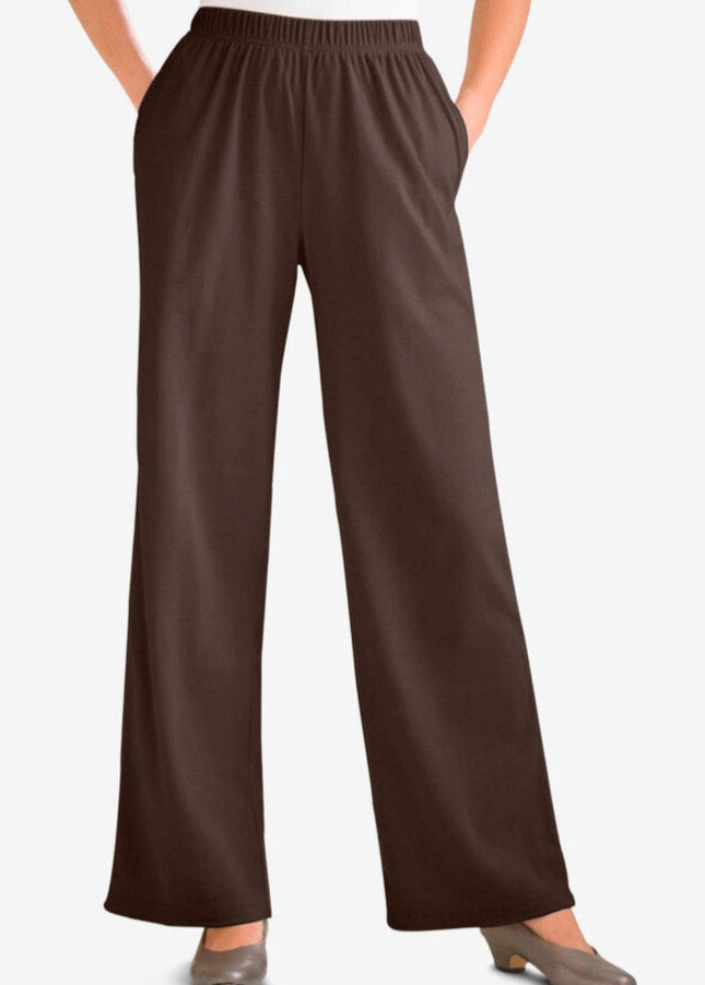 Flatter Wide Leg Brown Trouser