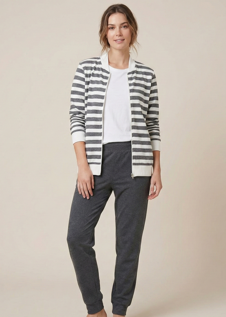Striped Zipper Tracksuit