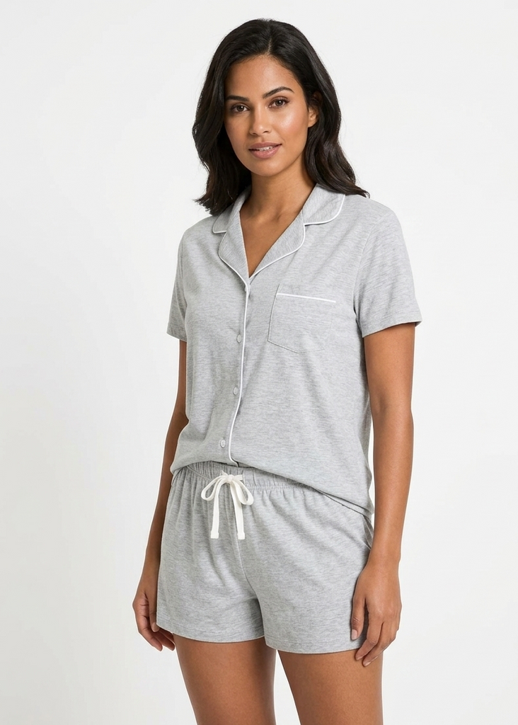 Shorty with button placket