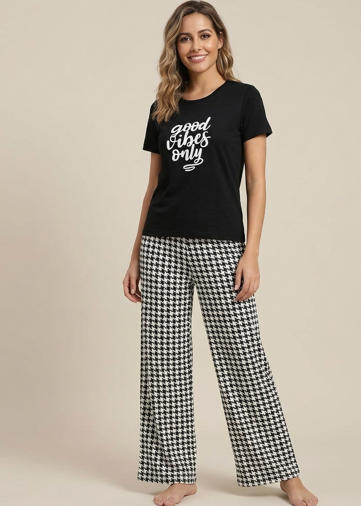 Wide-Leg "Good Vibes" Lounge Set