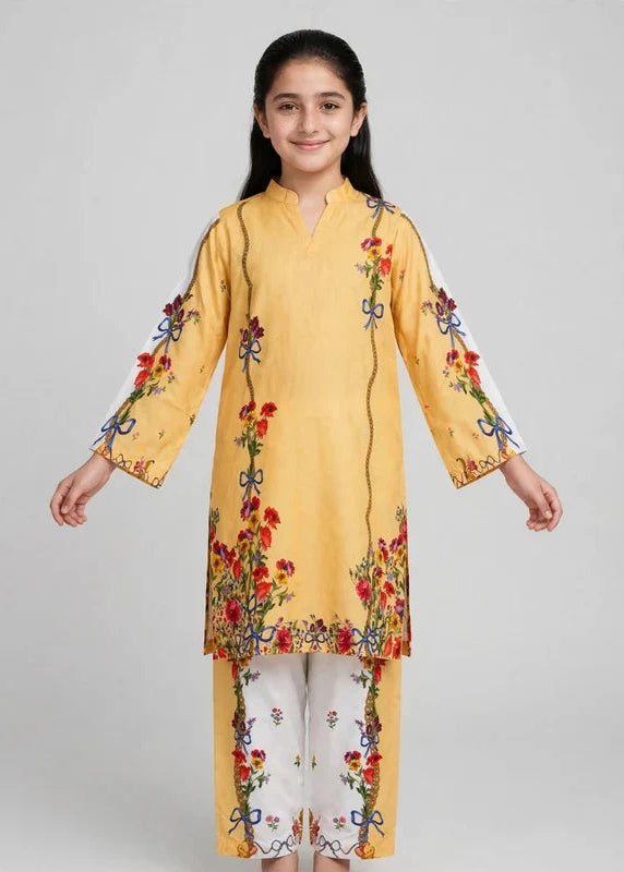 Girls Yellow Floral Co Ord Set