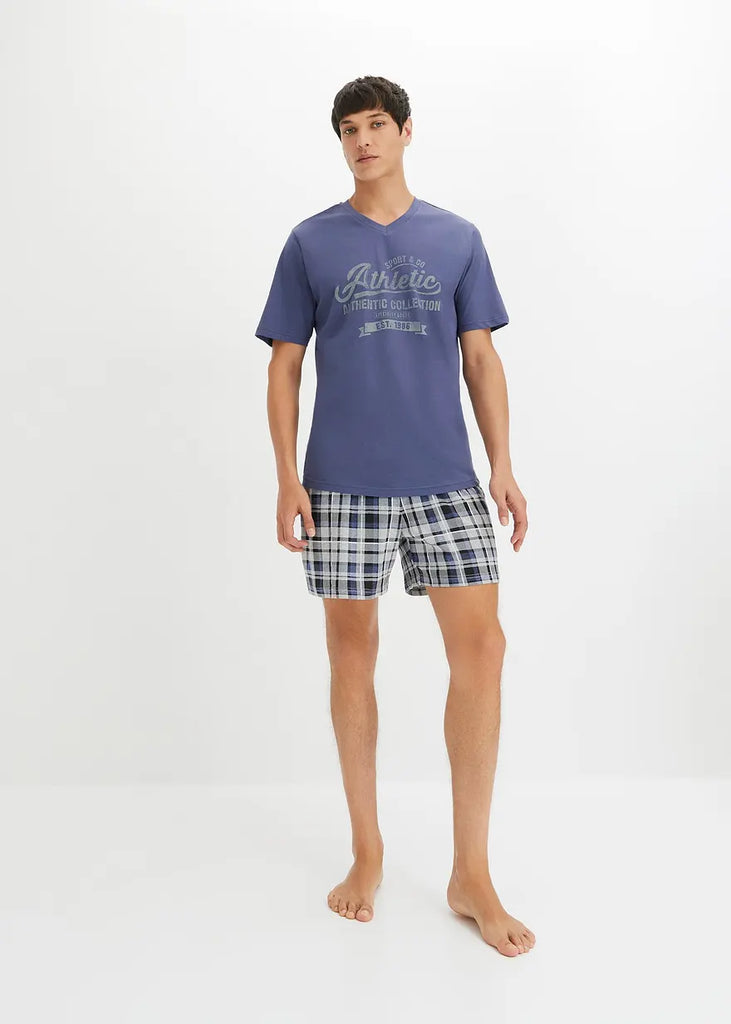 V-neck short pajamas with Athletic print
