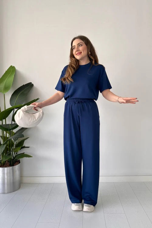 Straight Trouser Tee Lounge Wear / Co-ord Set