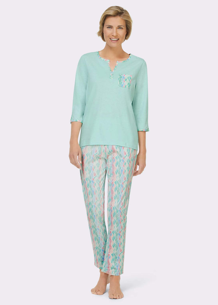 Pastel Wave Print Comfy Night Suit