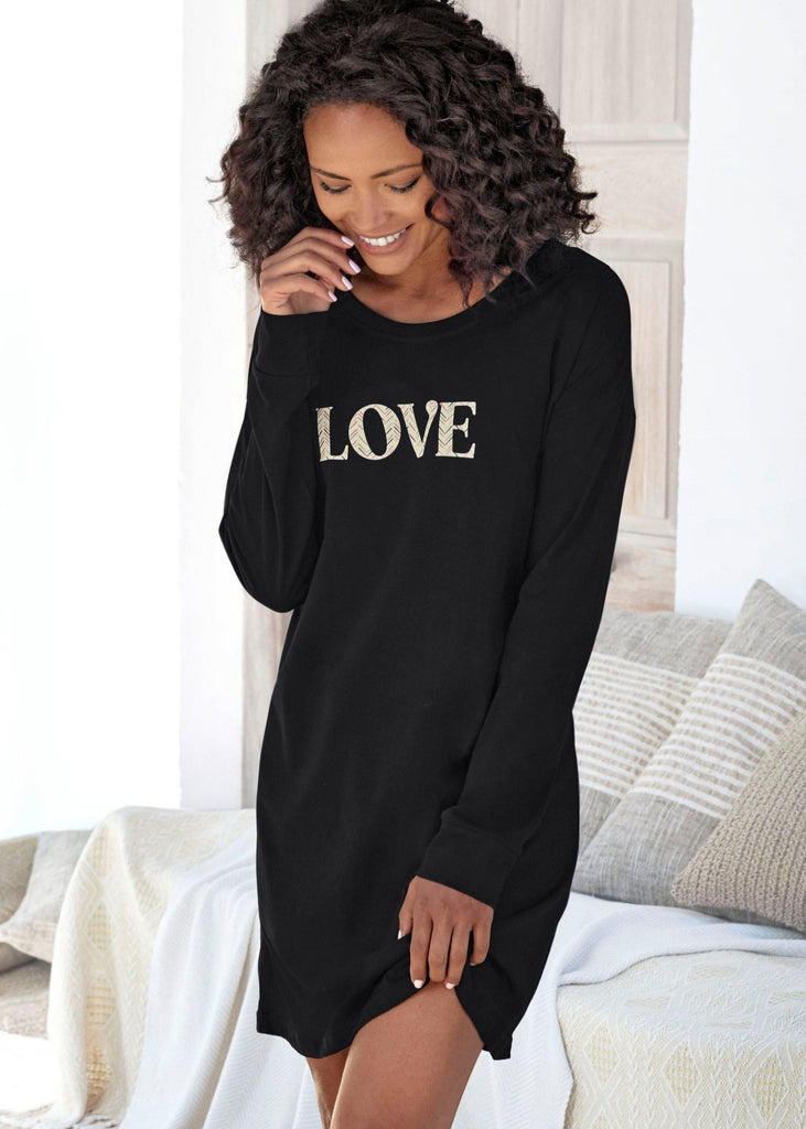 Long nightdress with large front print