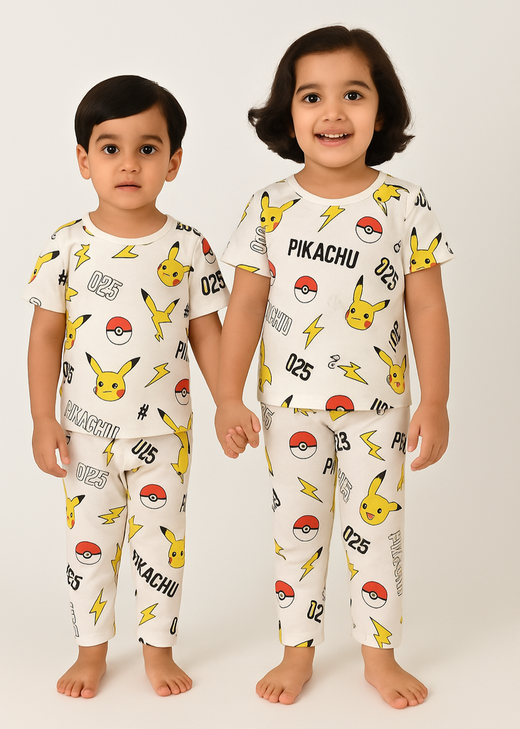 Kids Pikachu Print Nightwear Set