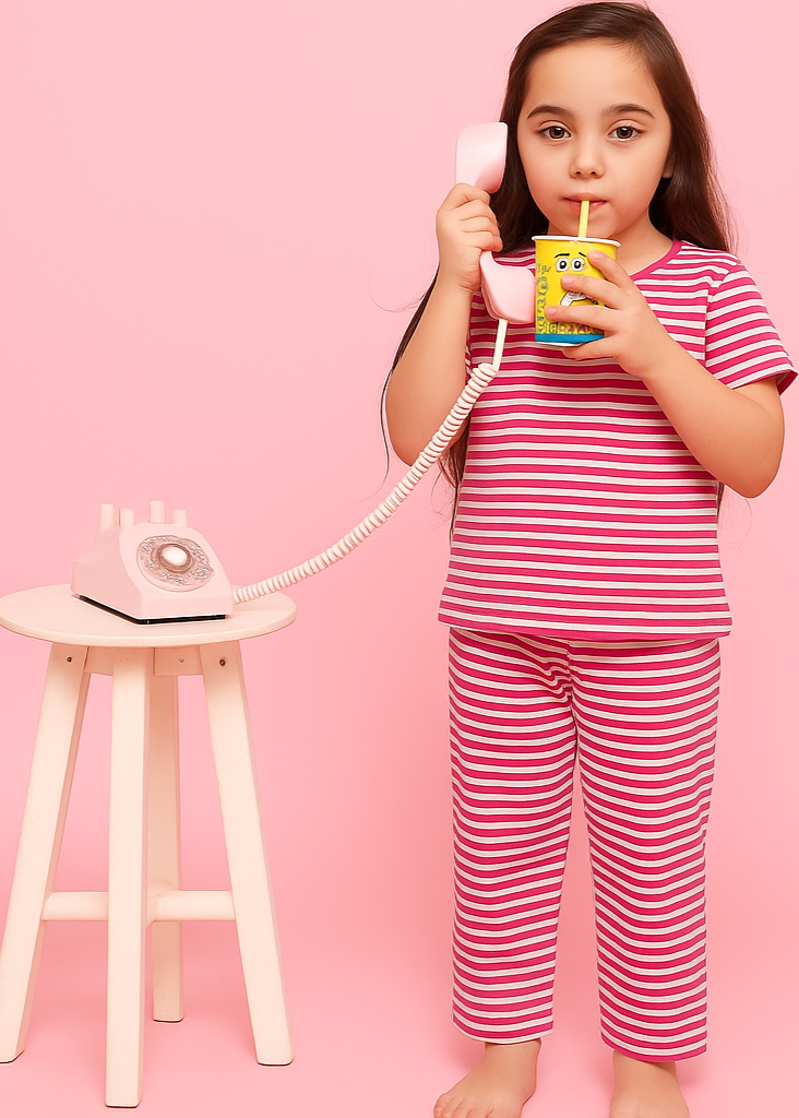 Candy Stripes Girls' Night Suit