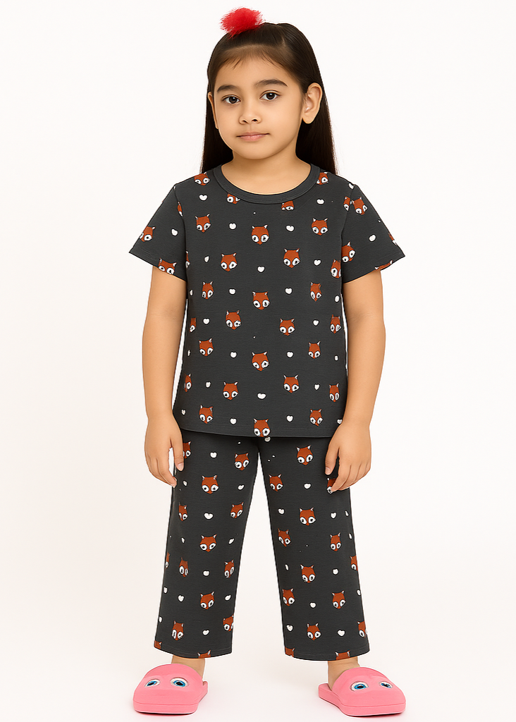 Cute Printed Pajama Set for Girls