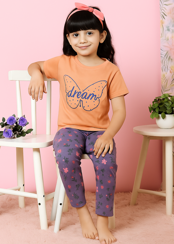 Girls Floral Pajama Set