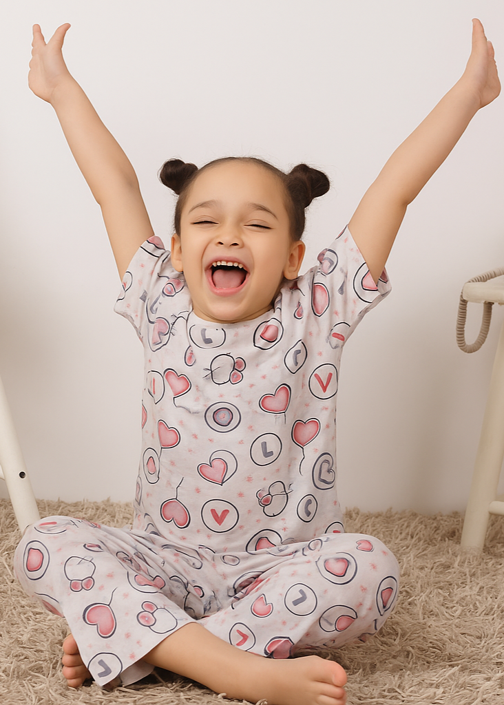 Girls Heart Pajama Set