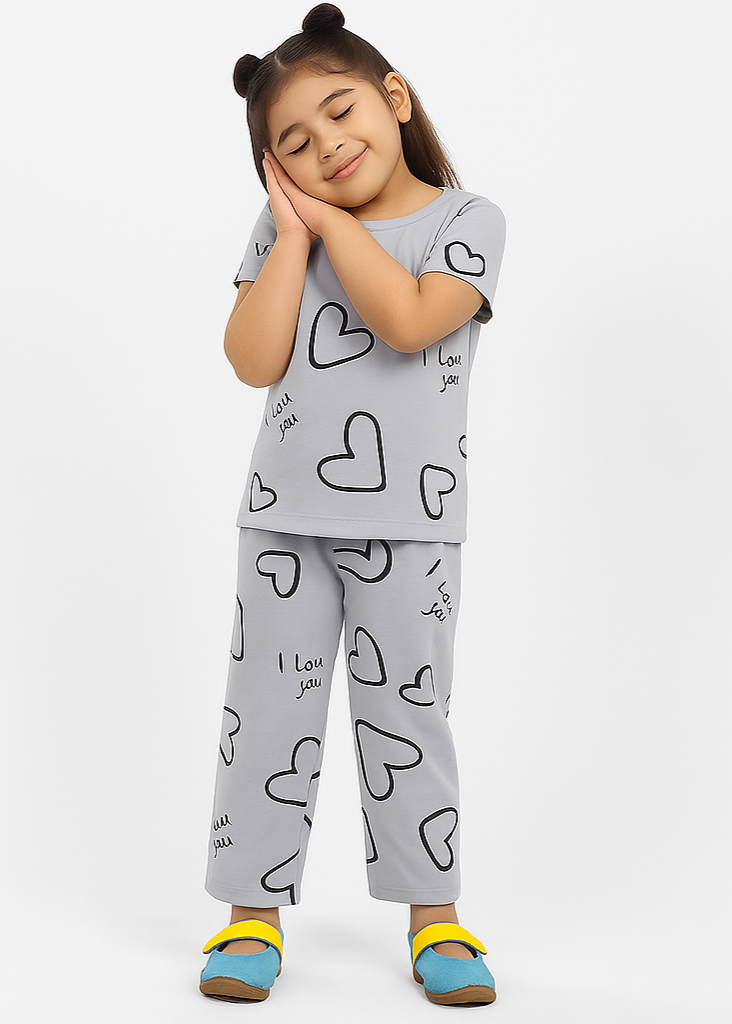 Girls Heart Pajama Set