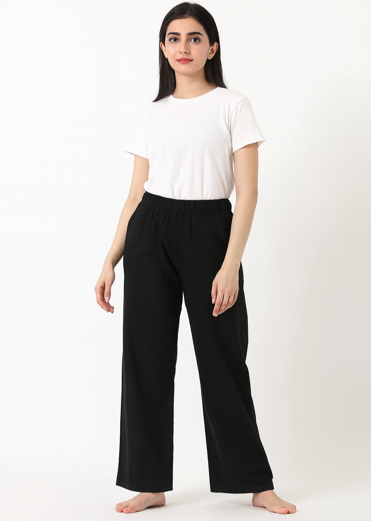 Women's Black Wide-Leg Trouser