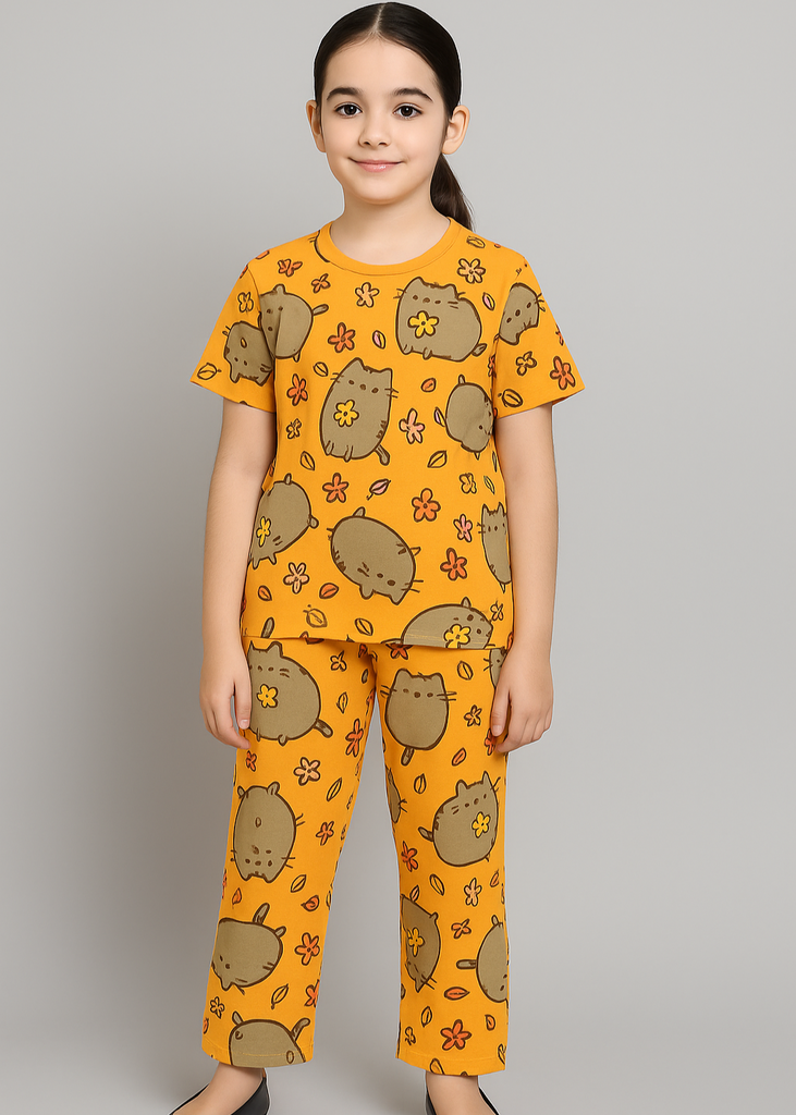 Kids Pusheen Cat Print Nightwear Set
