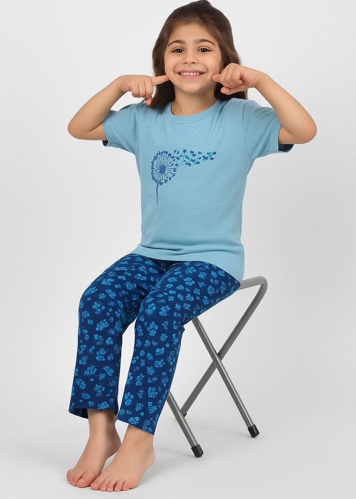 Girls Floral Pajama Set