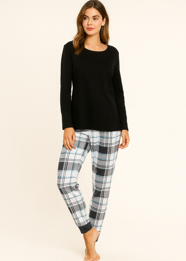 Checkered Print Pajama Set