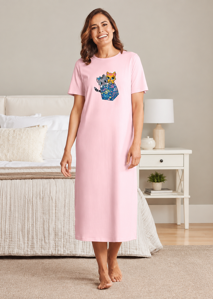 Cozy Cat Long Nightgown