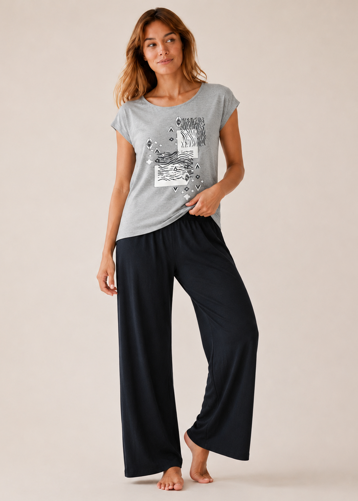 Women’s Printed Wide Leg Night Suit