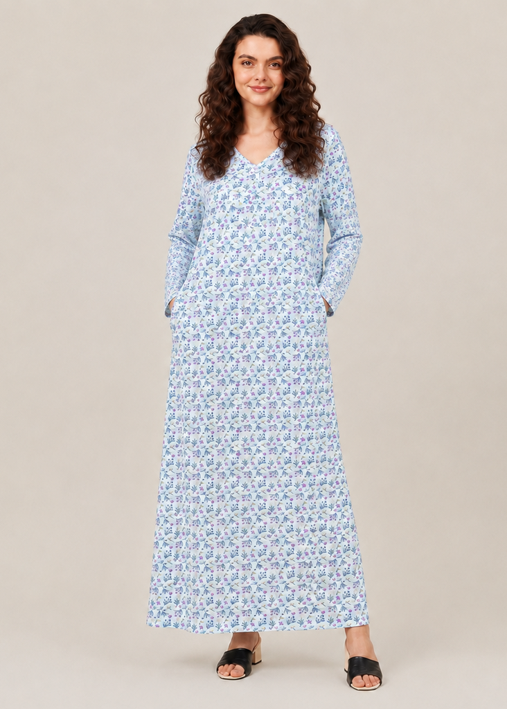Floral Fluid Long Nightgown