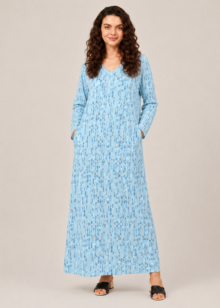 Abstract Print Fluid Long Tee