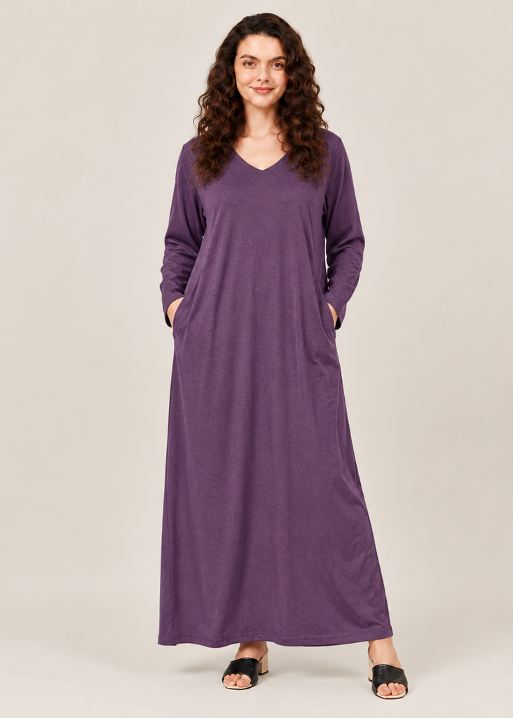 Plum Purple Fluid Long Tee