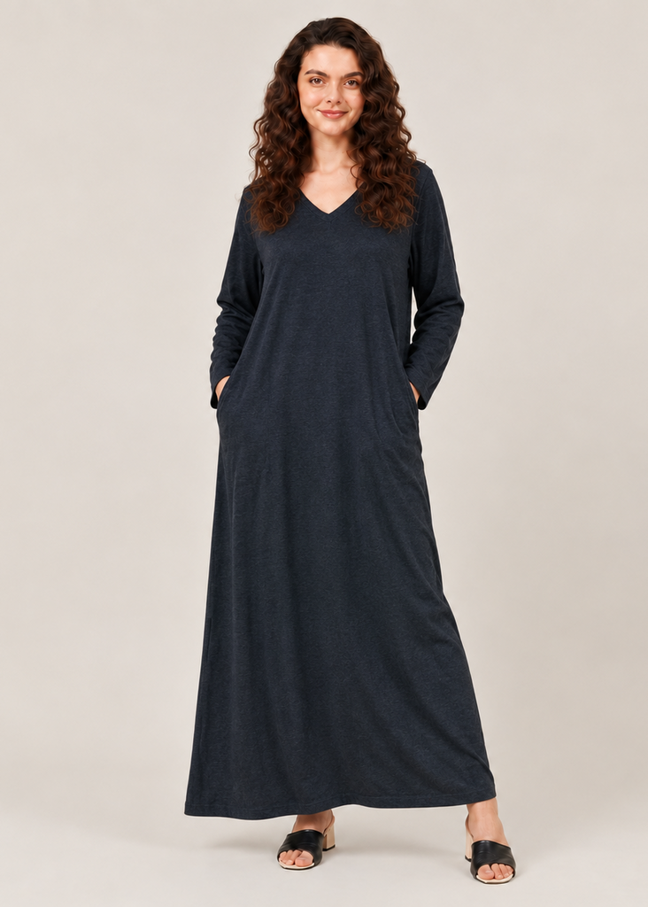 Charcoal Black Fluid Long Tee