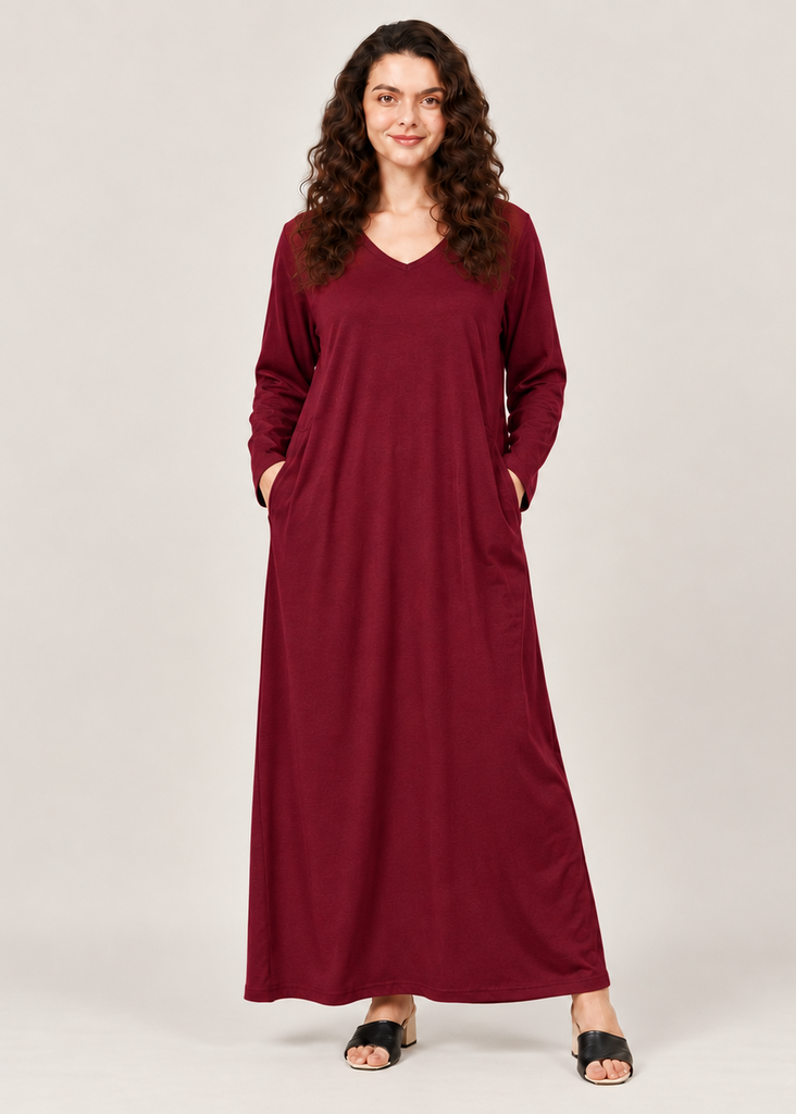 Maroon Fluid Long Tee