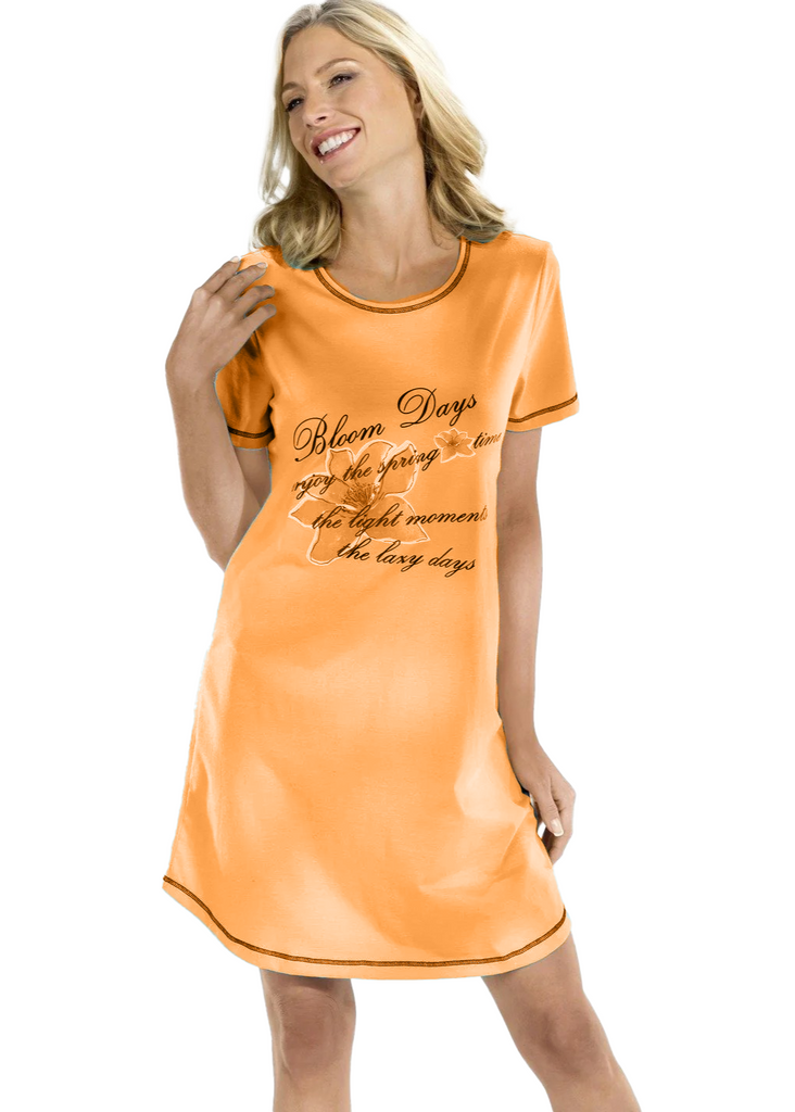 Bader - nightgowns, short-sleeved with round neck