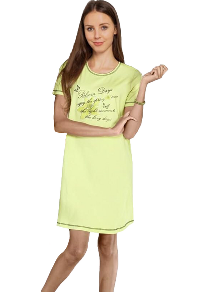 Bader - nightgowns, short-sleeved with round neck
