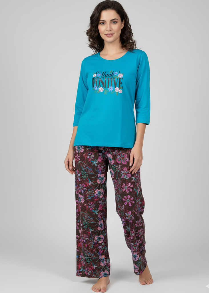 Wide Leg Pyjamas with Floral Print