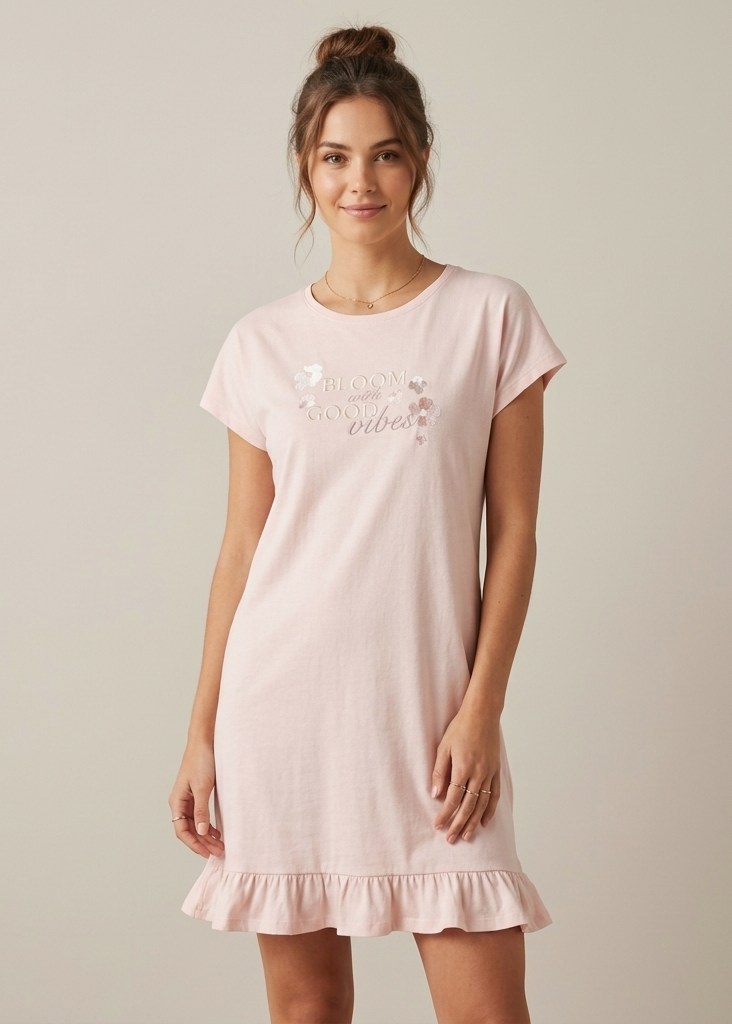 Comfortable nightdress with a beautiful print