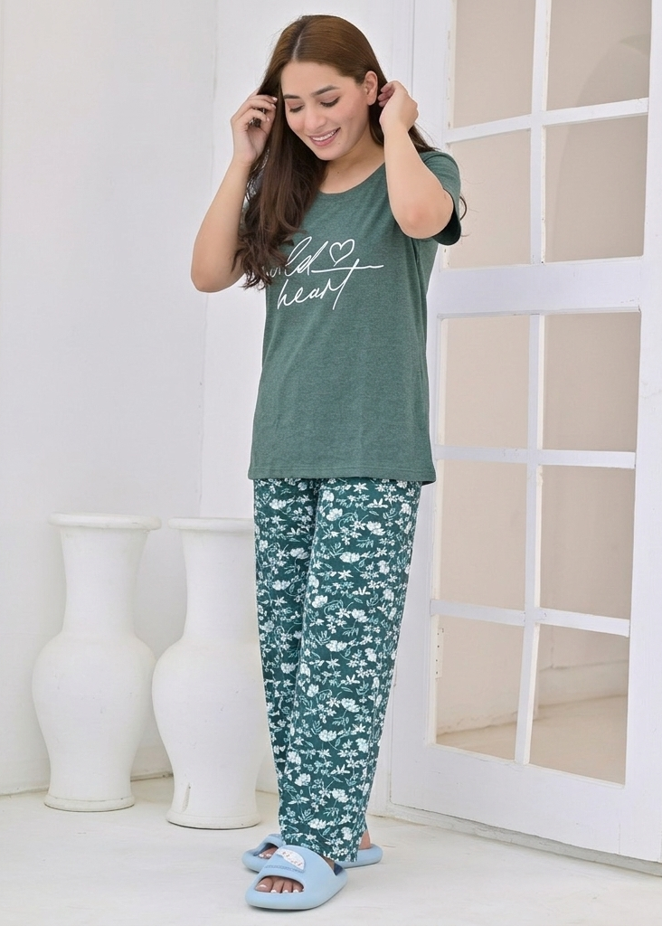 Floral Print Wide Leg Pjs