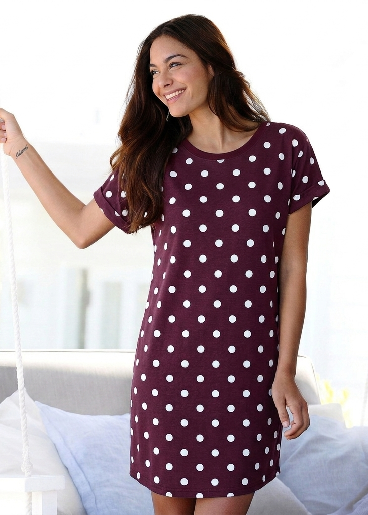 Polka Dot Long Night Shirt