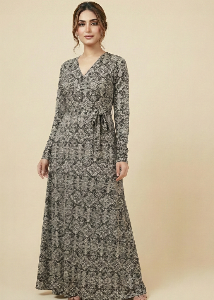 Autumn Elegance Double Breasted Long Dress