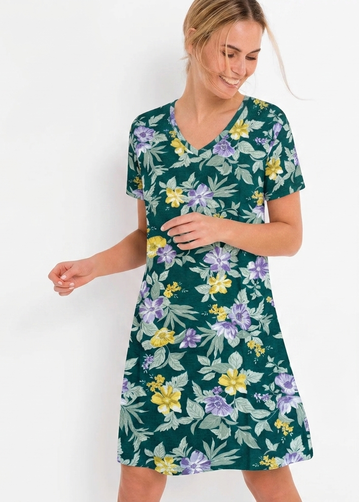 Floral Long Night Shirt