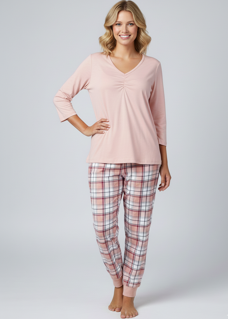 Elegant Pajamas With A Checkered Print