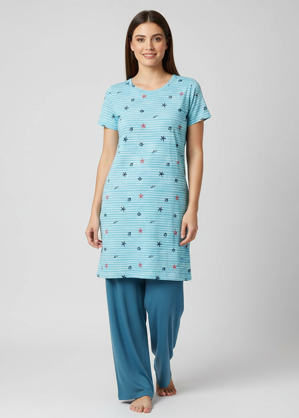 Flatter wide leg Trouser With Long Shirt