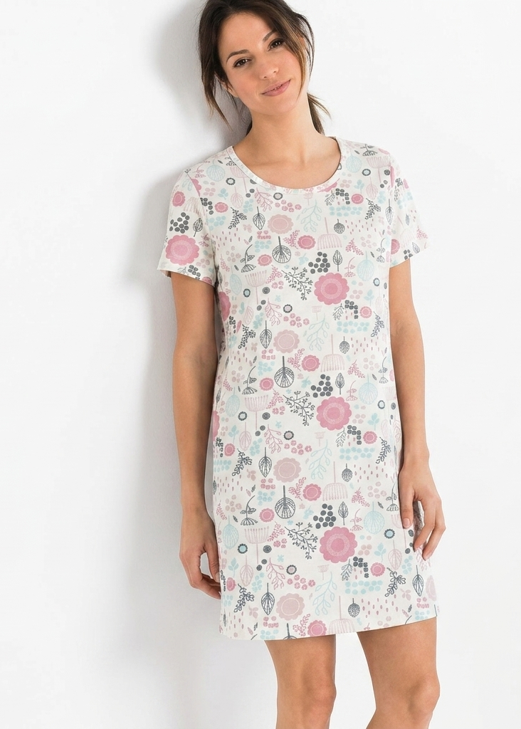 Floral Long Night Shirt