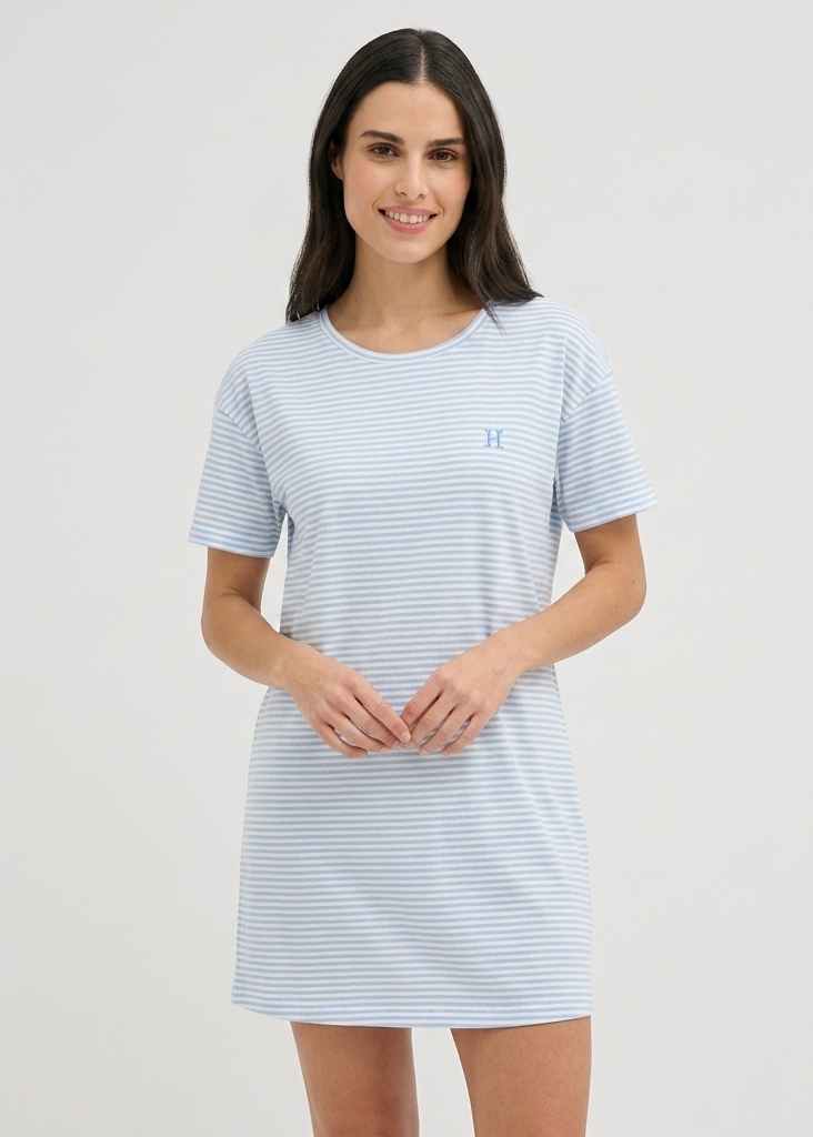 Stripes Print Night Shirt