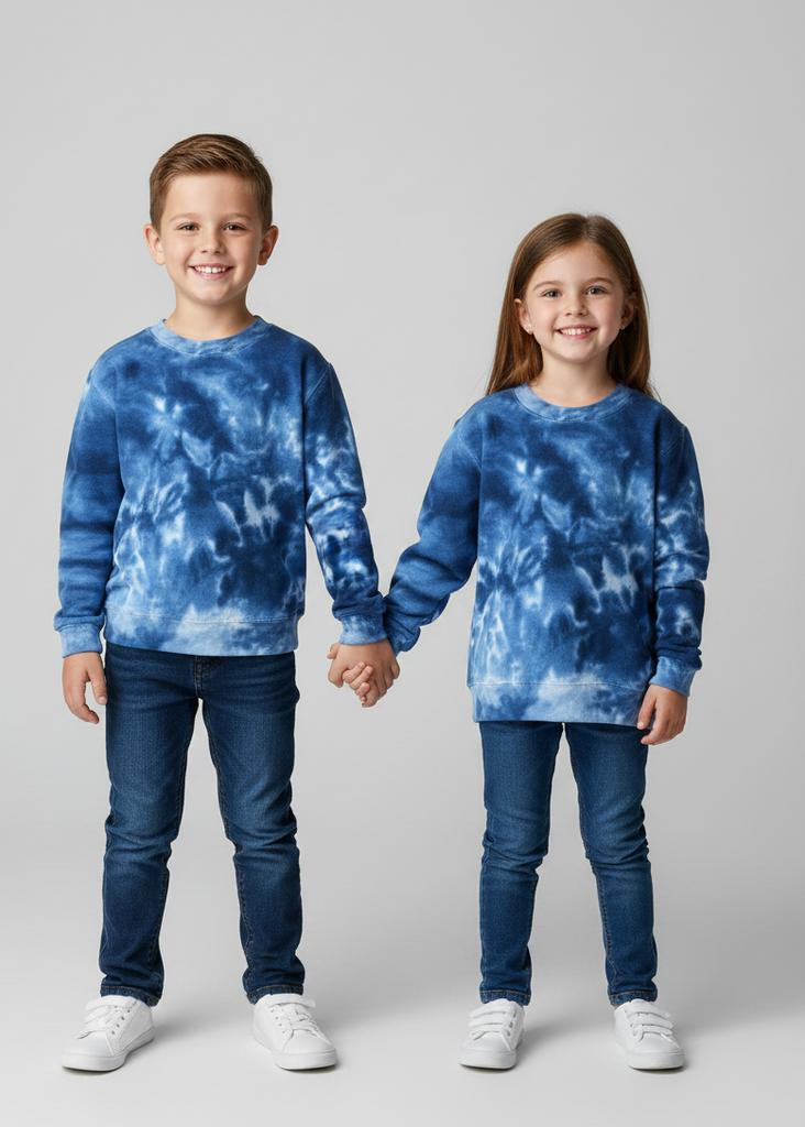 Kids Blue Tie-Dye Sweatshirt