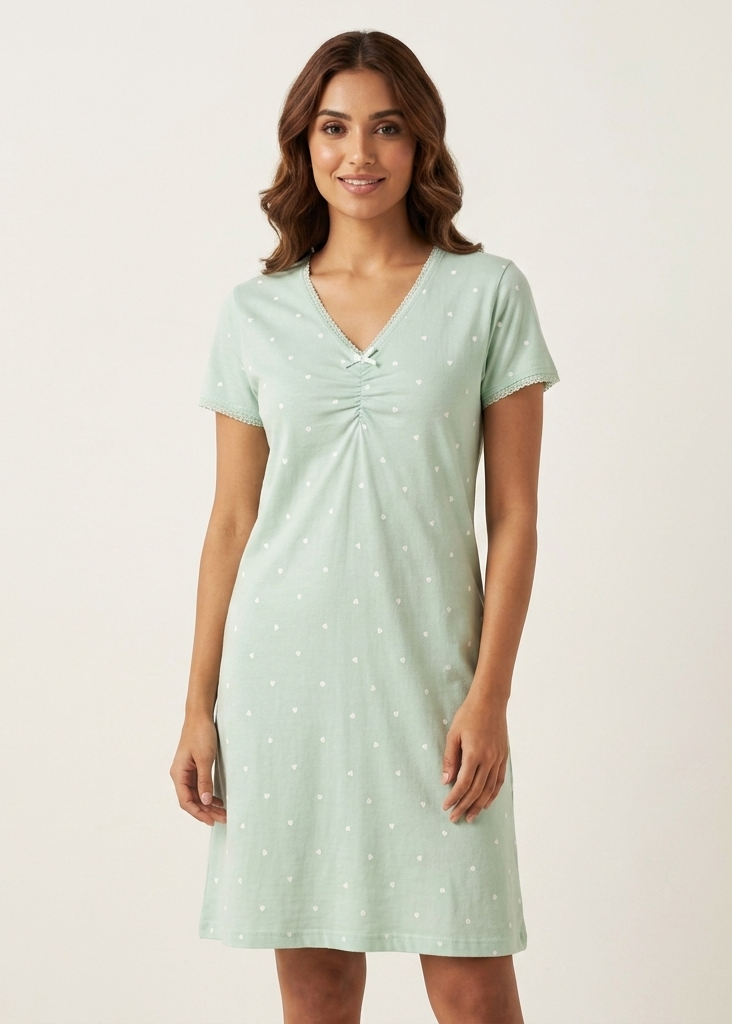 Heart Print Night Shirt