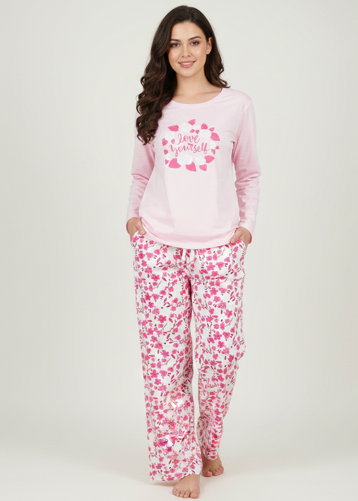 Wide Leg Pyjamas with Floral Print