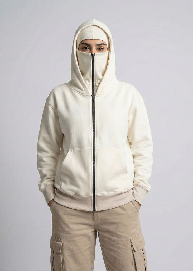 Balaclava Ninja Zipper Hoodie For Women