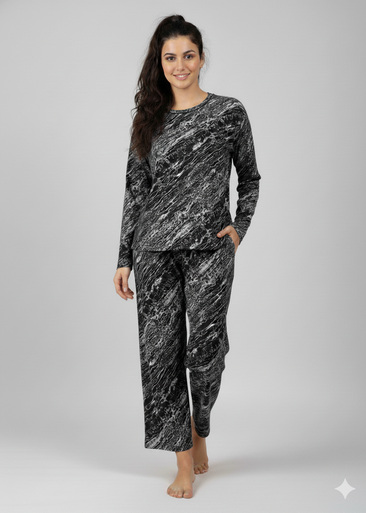 Wide Leg Pyjamas with Abstract Print