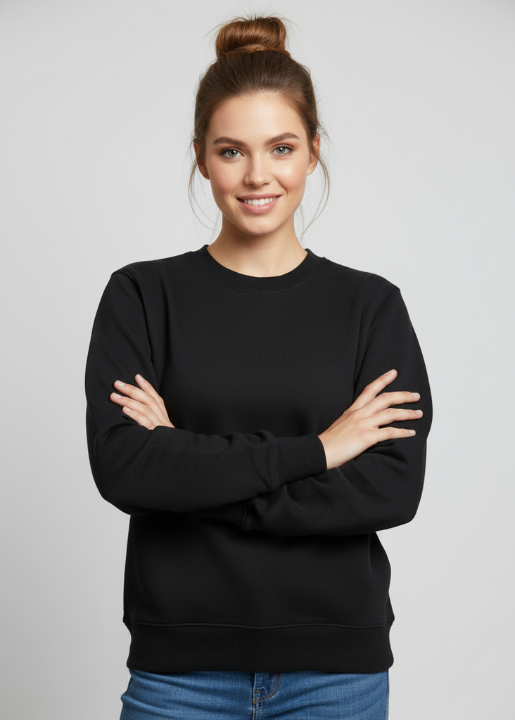 Women's Crewneck Oversized Sweatshirt (Black)