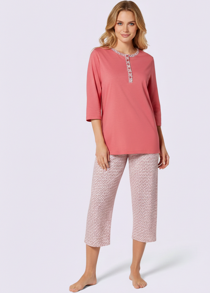 Dotty Print Capri Pajama Set