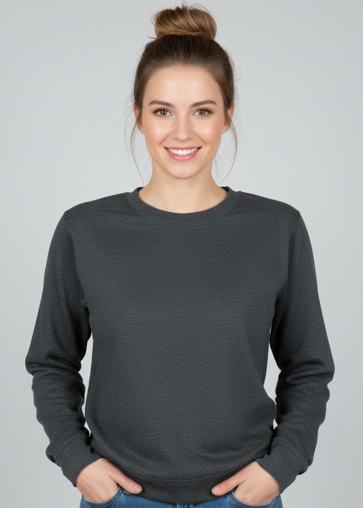 Women's Crewneck Oversized Sweatshirt (Charcoal-Gray)