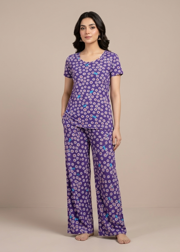Premium Wide-Leg Daisy Dreams Loungewear Set