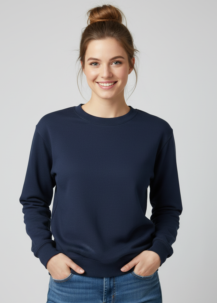 Women's Crewneck Oversized Sweatshirt (Blue)
