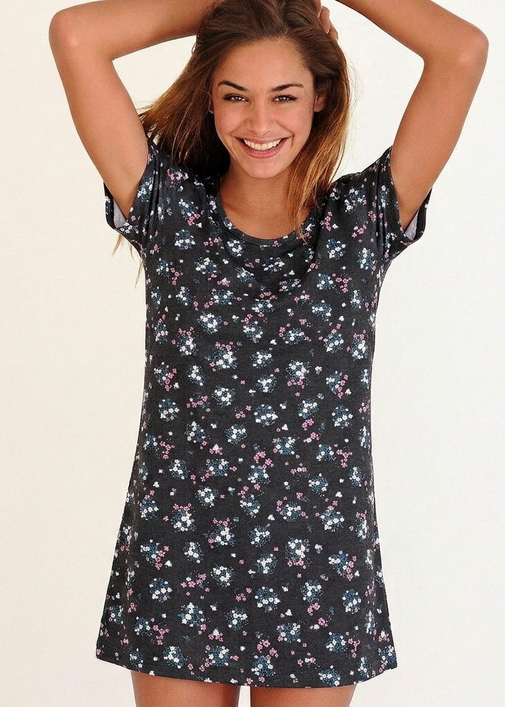 Floral Long Night Shirt